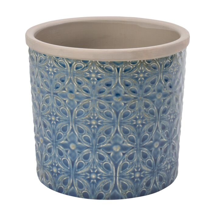 Burgon & Ball Porto Glazed Pot-Blue-Large-1